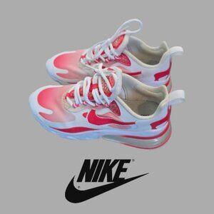 Nike  Air Max 270 React Bubble Wrap  Casual Sneakers Shoes White Red Womens 8